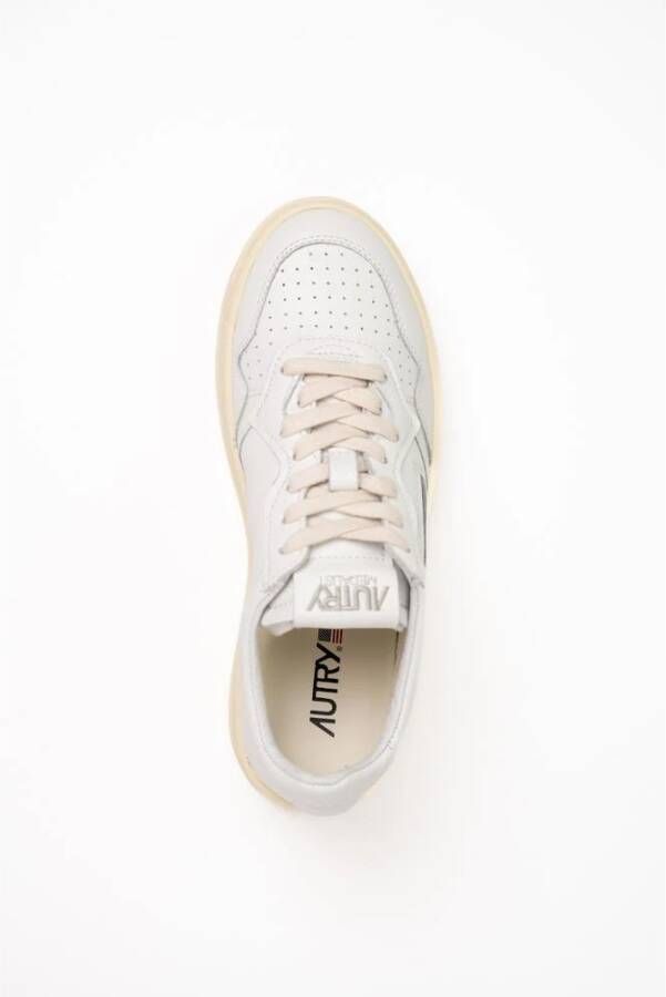 Autry Witte Leren Sneakers met Logo White Heren