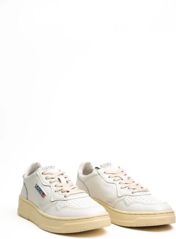 Autry Witte Leren Sneakers met Logo White Heren