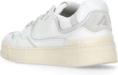 Autry Witte Leren Sneakers met Logodetails White Dames