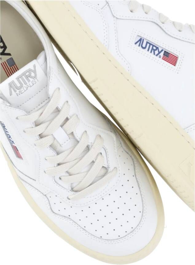 Autry Witte Leren Sneakers met Logodetails White Heren