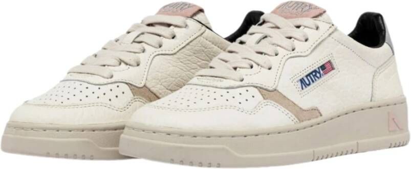 Autry Witte leren sneakers met metallic afwerking White Dames