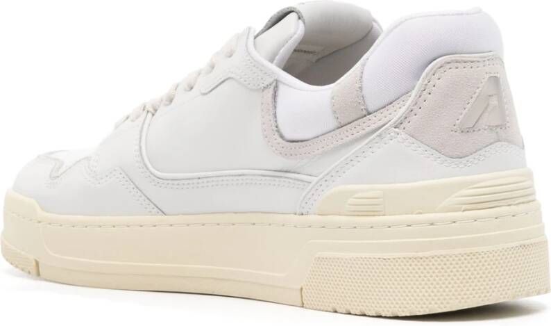 Autry Witte Leren Sneakers met Suède Details White Heren