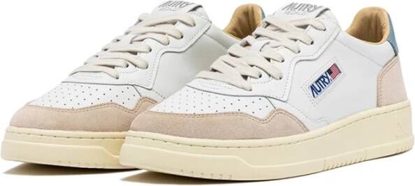 Autry Witte leren sneakers met suède inzetstukken Multicolor Heren