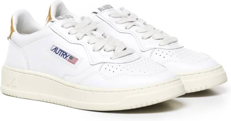 Autry Witte Leren Sneakers met Suède Inzetstukken White Dames