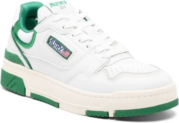 Autry Witte Leren Sneakers met Suède Inzetstukken White Dames