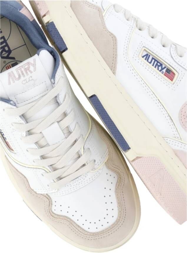 Autry Witte Leren Sneakers met Suède Inzetstukken White Dames