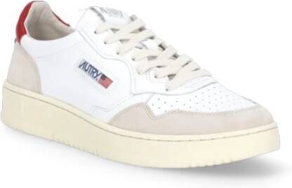 Autry Witte Leren Sneakers met Suède Inzetstukken White Heren