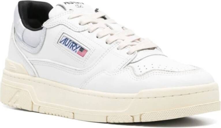 Autry Witte Leren Sneakers met Zilveren Inzetstukken White Heren