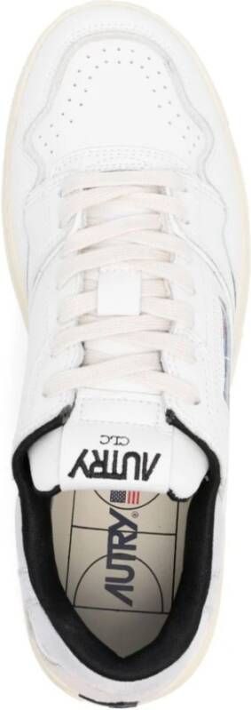 Autry Witte Leren Sneakers met Zilveren Inzetstukken White Heren