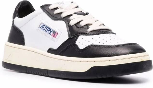 Autry Witte Leren Sneakers met Zwart Paneel White Dames