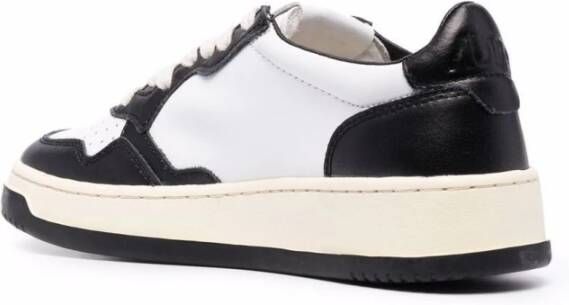 Autry Witte Leren Sneakers met Zwart Paneel White Dames