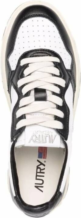 Autry Witte Leren Sneakers met Zwart Paneel White Dames