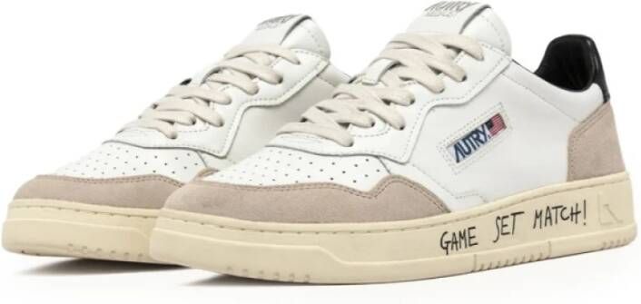 Autry Witte Leren Sneakers met Zwarte Hiel White Dames