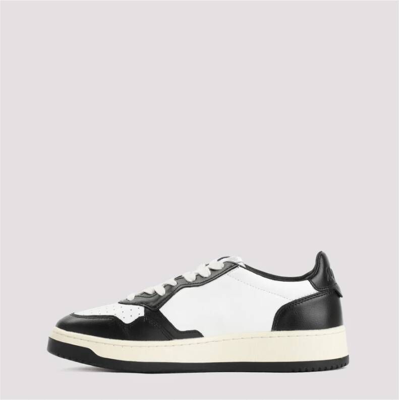 Autry Witte Leren Sneakers met Zwarte Inzetstukken Black Heren