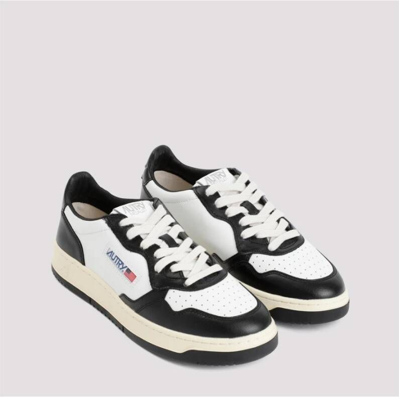 Autry Witte Leren Sneakers met Zwarte Inzetstukken Black Heren