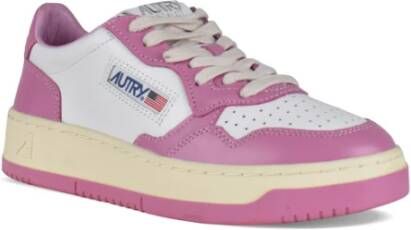 Autry Witte Mauve Leren Sneakers Medalist Multicolor Dames