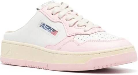 Autry Witte Mules Sneakers Logo Rubber Leer White Dames