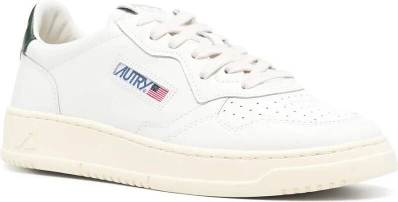 Autry Witte platte schoenen Medalist Pelle White Heren