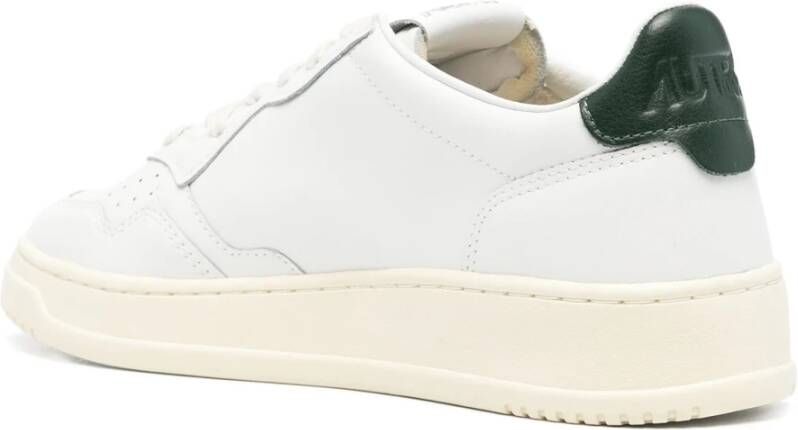 Autry Witte platte schoenen Medalist Pelle White Heren