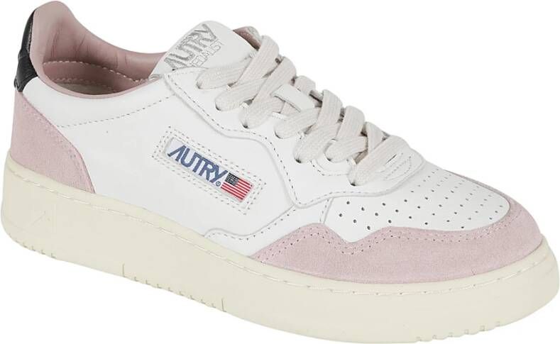 Autry Witte Roze Sneakers Glad Suède Multicolor Dames