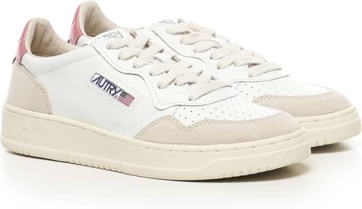 Autry Witte Roze Sneakers met Kleurblok White Dames