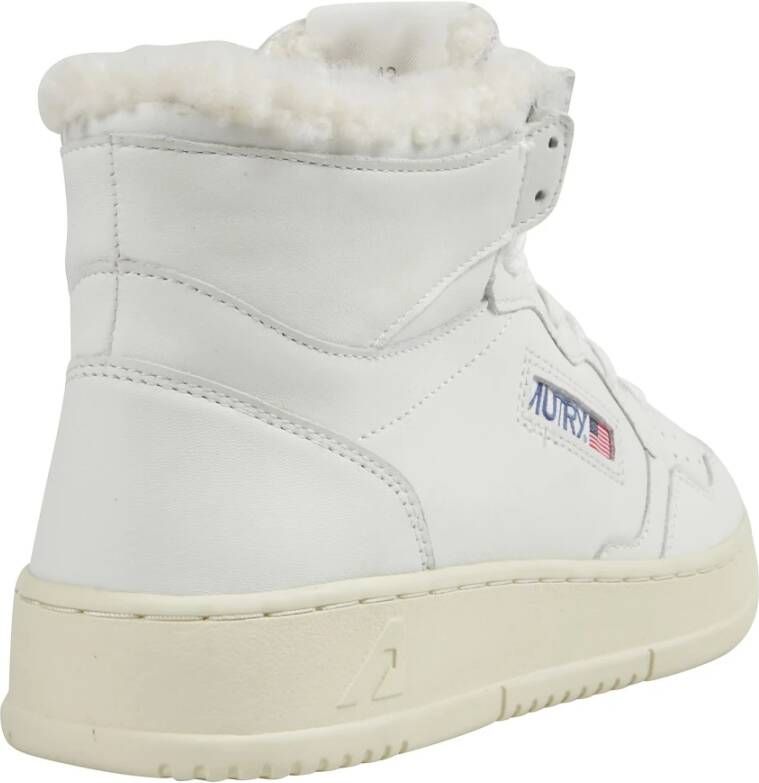 Autry Witte Shearling Mid-Top Sneakers White Heren