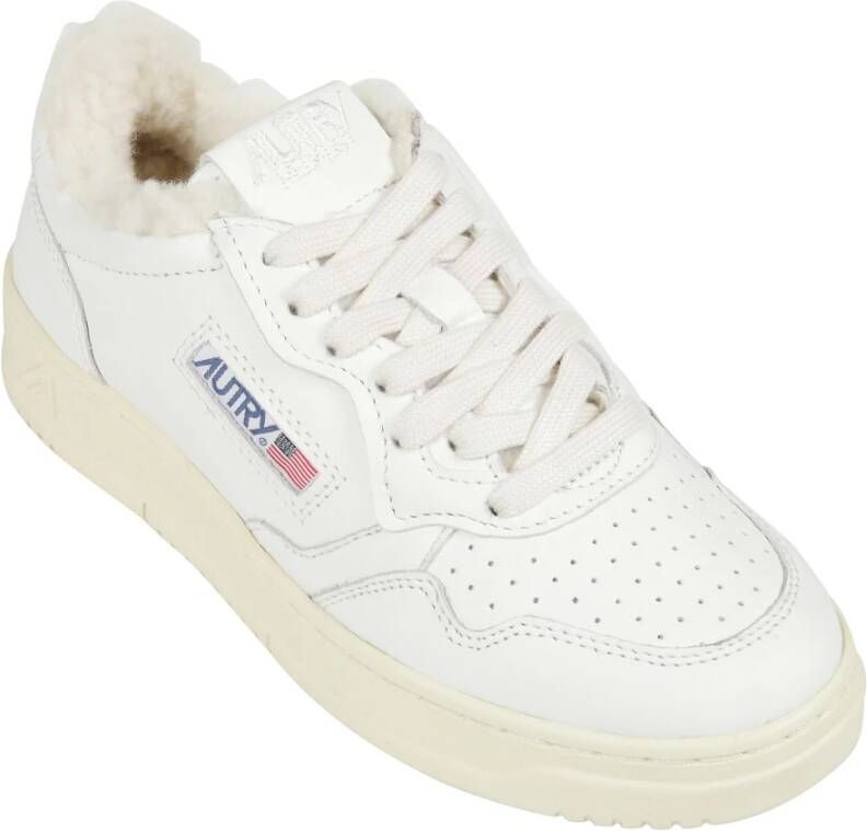 Autry Witte Shearling Sneakers White Dames