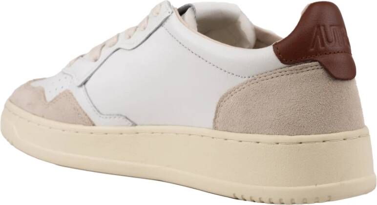 Autry Witte Sneakers Medalist Low Leer Suède White Heren