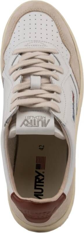 Autry Witte Sneakers Medalist Low Leer Suède White Heren