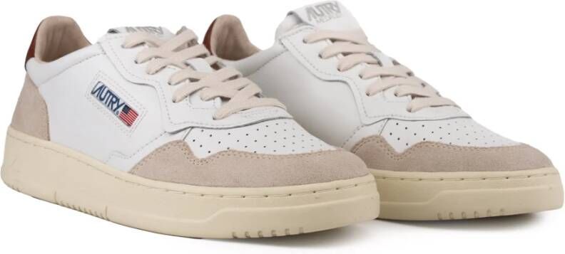 Autry Witte Sneakers Medalist Low Leer Suède White Heren