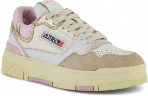 Autry Witte Sneakers met Beige en Roze Accents White Dames