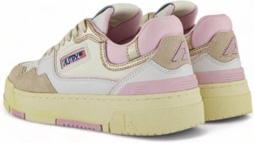 Autry Witte Sneakers met Beige en Roze Accents White Dames