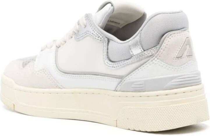 Autry CLC Lage Sneakers Wit Grijs Koeienhuid White Dames