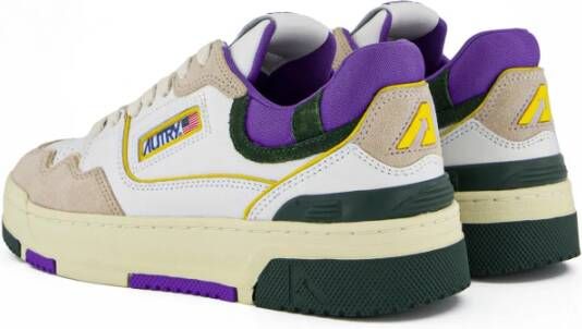 Autry Witte Sneakers met Groene en Paarse Accenten Multicolor Dames