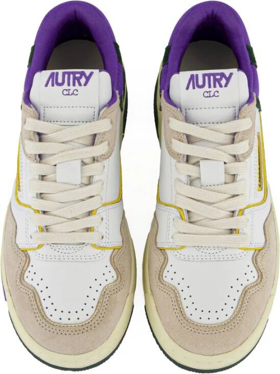 Autry Witte Sneakers met Groene en Paarse Accenten Multicolor Dames