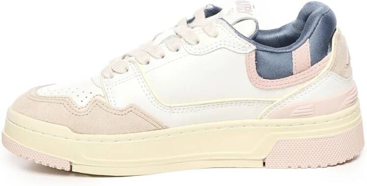 Autry Witte Sneakers met Lichtblauwe Accenten Beige Dames