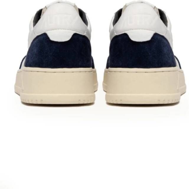 Autry Witte Sneakers met Marineblauw Suède White Heren