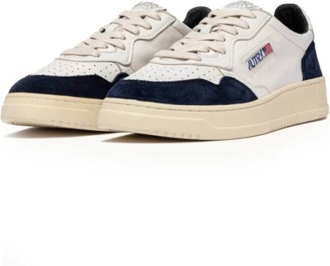 Autry Witte Sneakers met Marineblauw Suède White Heren