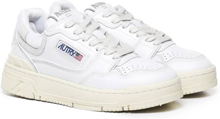 Autry Witte Sneakers met Suède Inzetstukken White Dames