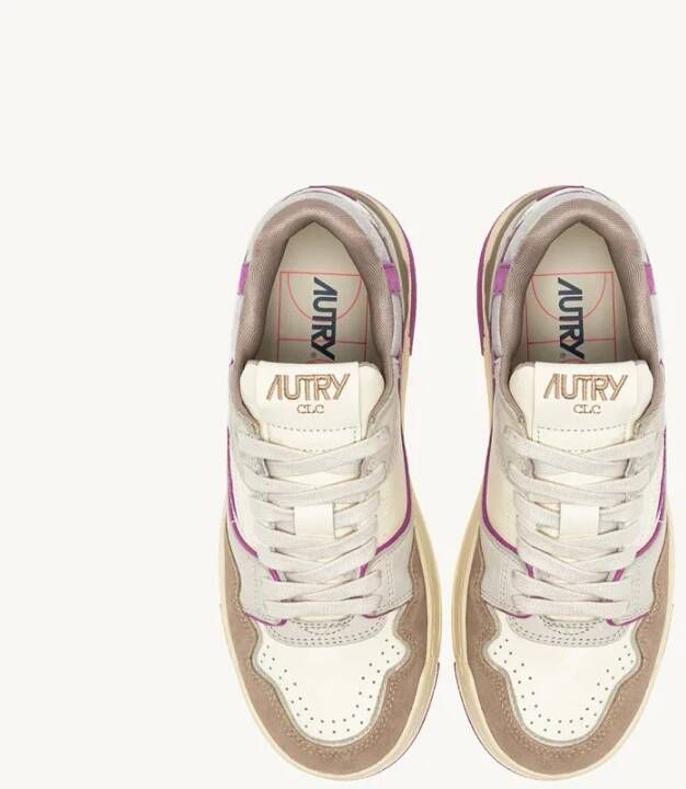 Autry Witte Sneakers met TPU en Suède Multicolor Dames