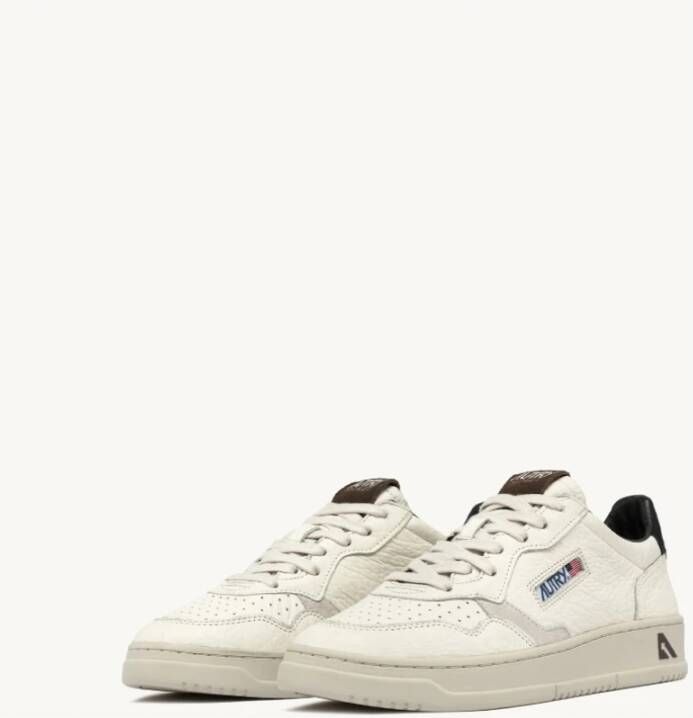 Autry Witte sneakers van gestructureerd leer met zwarte en bruine details White Heren