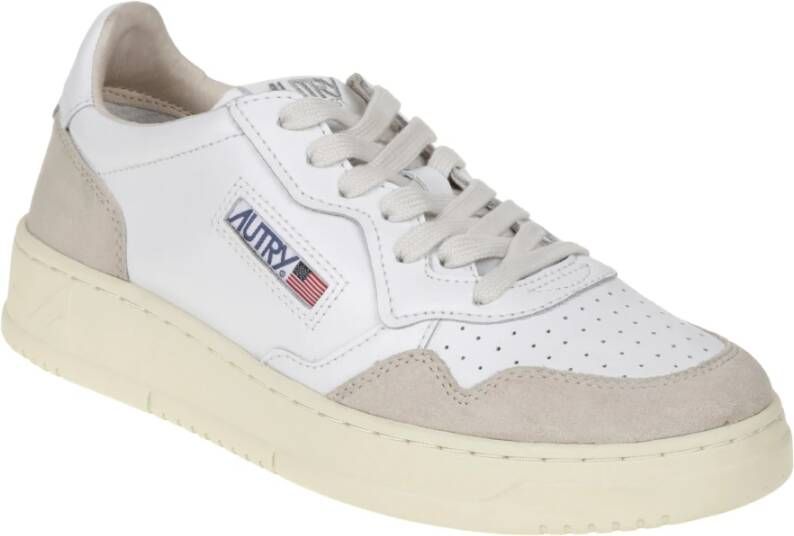 Autry Witte Suède Platte Schoenen White Heren