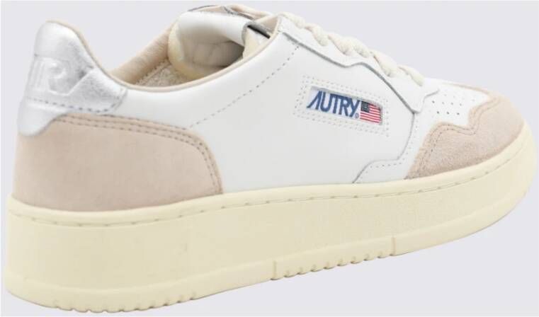 Autry Witte Suède Sneakers Ronde Neus White Dames