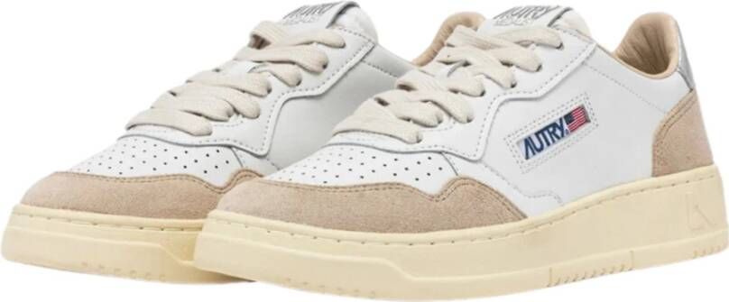 Autry Witte tennissneakers met suède inzetstukken White Dames