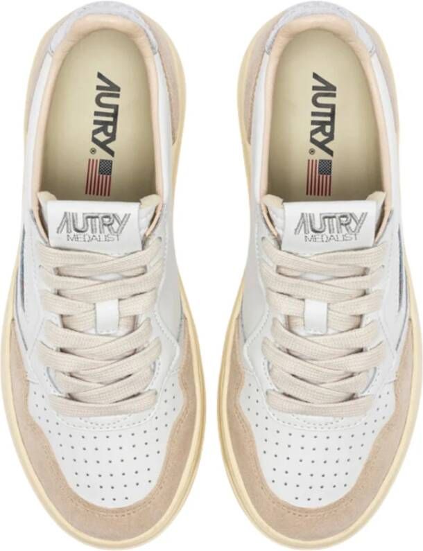 Autry Witte tennissneakers met suède inzetstukken White Dames