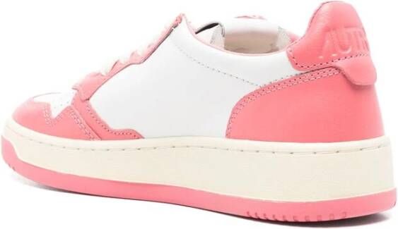 Autry Witte Veterschoenen met Geperforeerde Neus Pink Dames