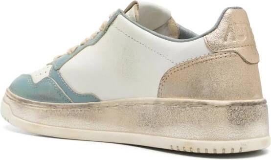 Autry Witte Veterschoenen met Logo Patch Multicolor Dames