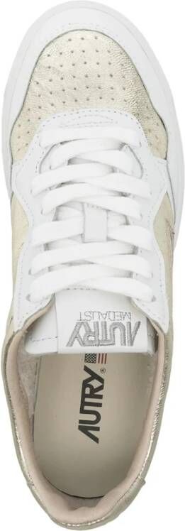 Autry Witte Veterschoenen met Logo Patch White Dames