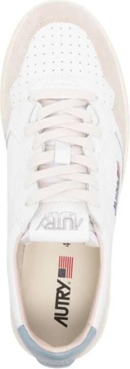 Autry Witte Veterschoenen met Logo Patch White Heren