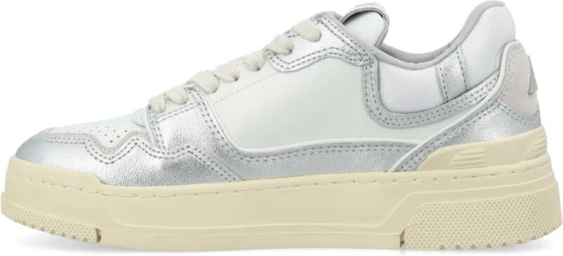 Autry Witte Zilveren Sneakers CLC Lage Top Gray Dames